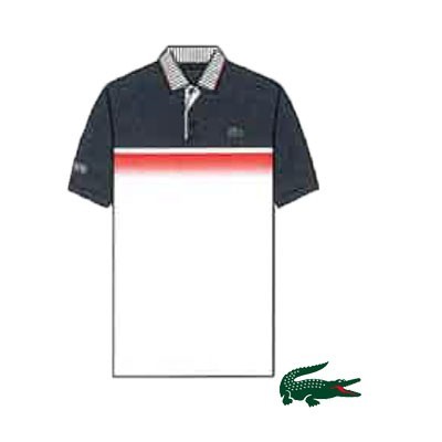 Lacoste Polo DryFit DH3448-RLC Marine/Wit Aanbieding